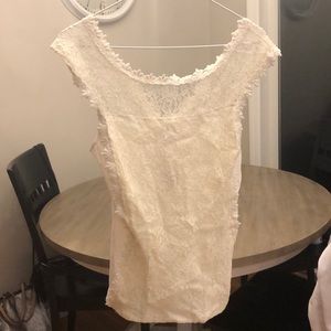NWT Express lace white scoop neck tank size small